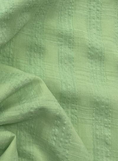 M. pastel green - demi-seersucker cotton rayon blend