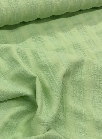 M. pastel green - demi-seersucker cotton rayon blend