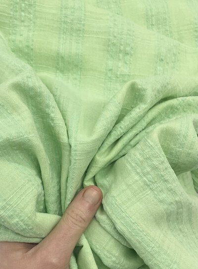 M. pastel green - demi-seersucker cotton rayon blend