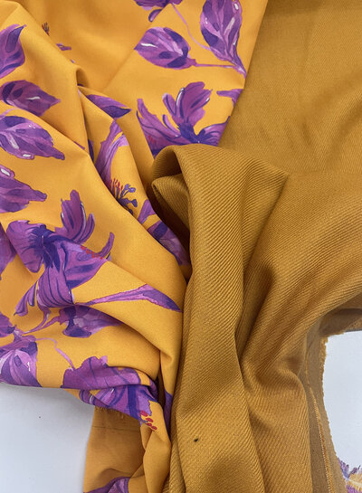 A la Ville mosterd / oker - Italiaanse linnen viscose blend