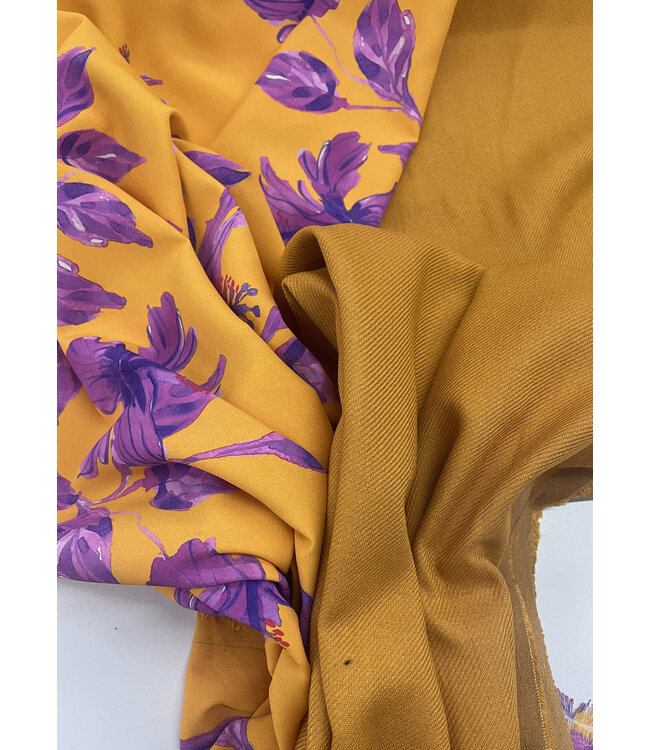 A la Ville mosterd / oker - Italiaanse linnen viscose blend