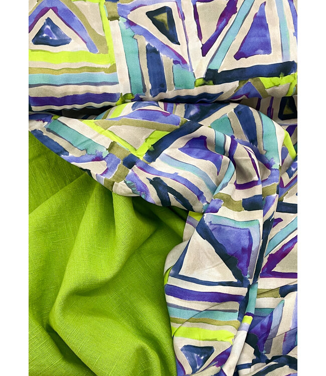 Madeline 100% washed linnen Chartreuze groen