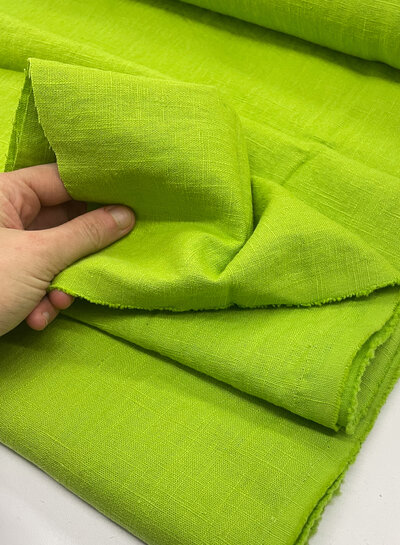 Madeline 100% washed linnen Chartreuze groen