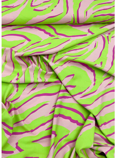 A la Ville bright green and fuchsia - beautiful Italian crepe