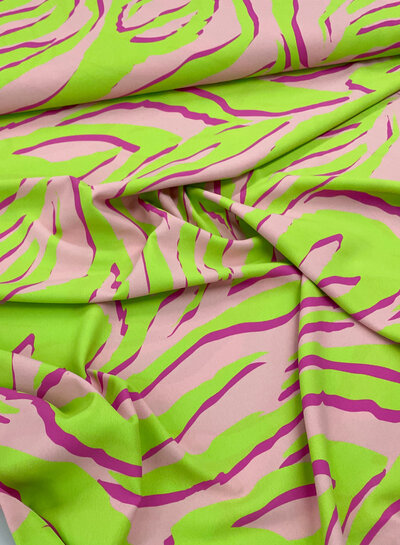 A la Ville bright green and fuchsia - beautiful Italian crepe