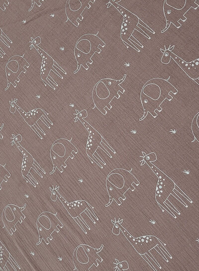 Madeline wild animals silhouettes - old pink tetra / double gauze