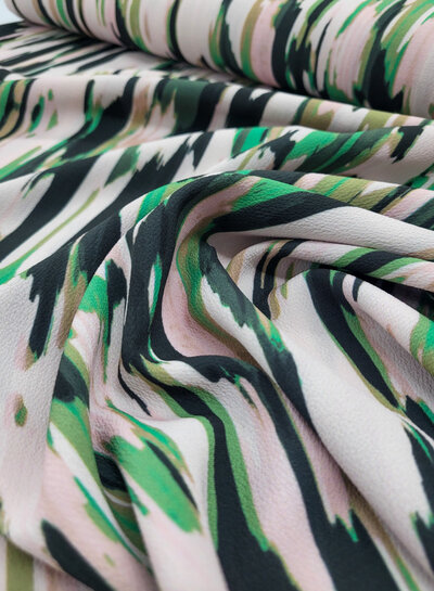 A la Ville soft pink and green - in the void - beautiful Italian crepe - Burda