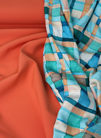 A la Ville summery orange - beautiful translucent fabric for dresses or trousers