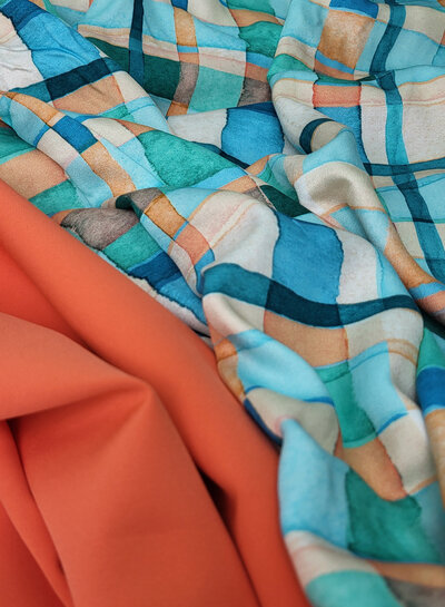 A la Ville summery orange - beautiful translucent fabric for dresses or trousers