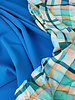 A la Ville summer blue - stylish woven fabric - wrinkle-free - high quality (Italy)
