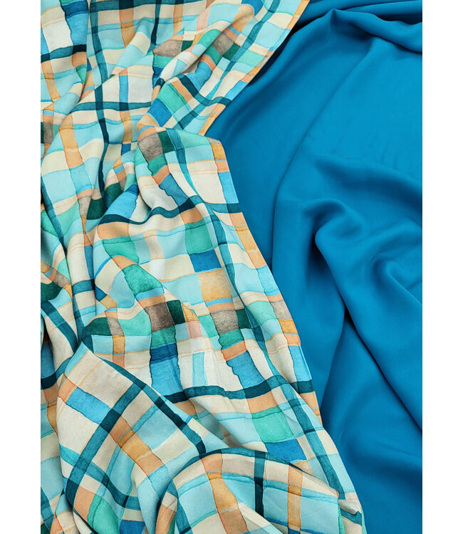 A la Ville aqua blauw - mooie zachte lyocell