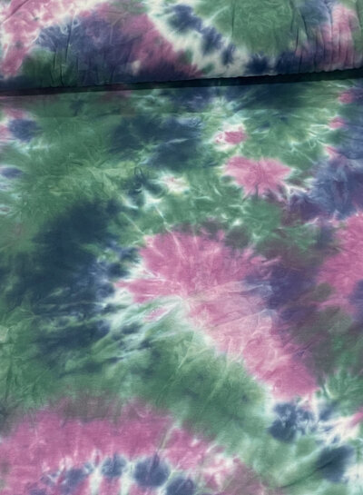 M. green and fuchsia - tie dye - french terry