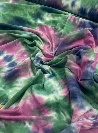 M. green and fuchsia - tie dye - french terry