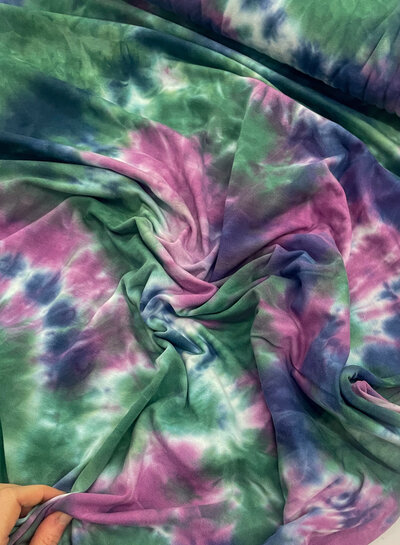 M. green and fuchsia - tie dye - french terry