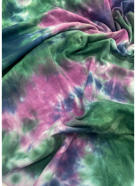 M. green and fuchsia - tie dye - french terry