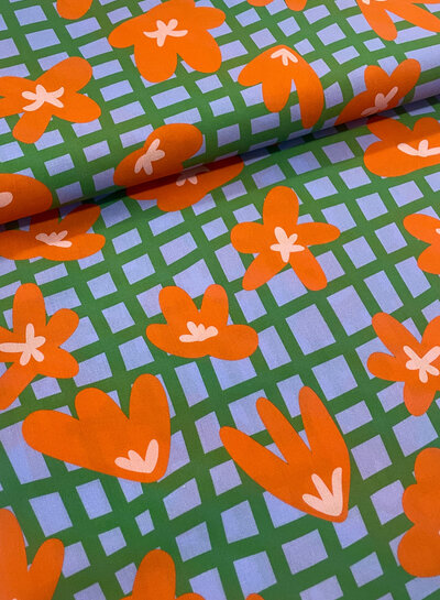 M. abstract flower orange - cotton