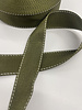 M. bag strap khaki with white stitching line - 35 mm