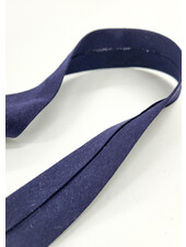 biais double gauze - GOTS - 27mm - marineblauw kleur 23 - PRIJS PER METER