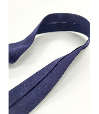 bias double gauze - GOTS - 27mm - navy blue color 23 - PRICE PER METER