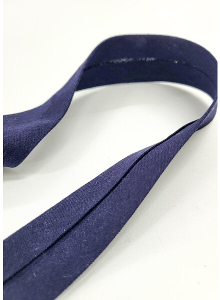 biais double gauze - GOTS - 27mm - marineblauw kleur 23 - PRIJS PER METER