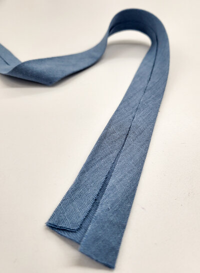 bias double gauze - GOTS - 27mm - denim blue color 21 - PRICE PER METER