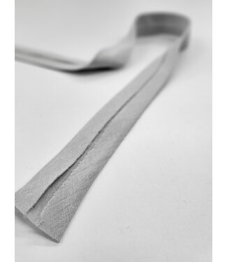 bias double gauze - GOTS - 27mm - gray color 31 - PRICE PER METER