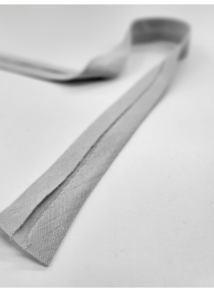 bias double gauze - GOTS - 27mm - gray color 31 - PRICE PER METER