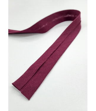 bias double gauze - GOTS - 27mm - bordeaux color 72 - PRICE PER METER