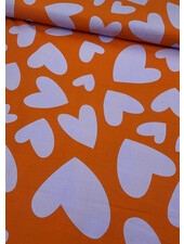 M. orange lilac Emily hearts - cotton