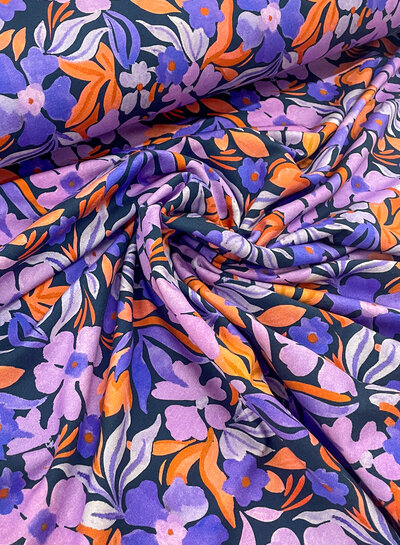 M. lila bloemen - soft sweater