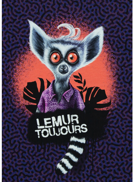 THORSTEN BERGER Lemur Toujours - paars - tricot paneel 85 cm hoogte