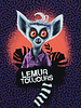 THORSTEN BERGER Lemur Toujours - paars - tricot paneel 85 cm hoogte