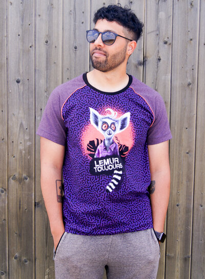 THORSTEN BERGER Lemur Toujours - paars - tricot paneel 85 cm hoogte