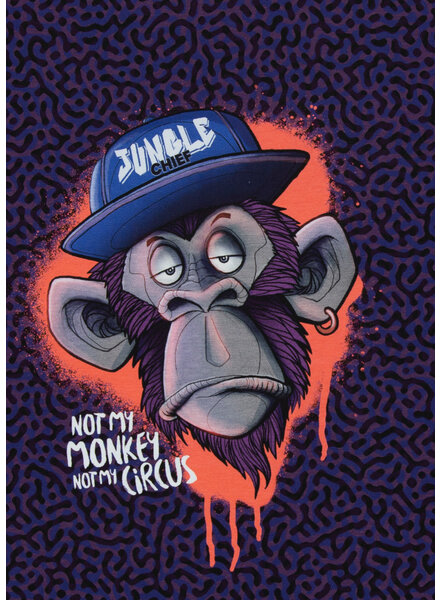 THORSTEN BERGER Not my monkey, not my circus - purple - jersey panel 85 cm height