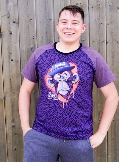 THORSTEN BERGER Not my monkey, not my circus - purple - jersey panel 85 cm height