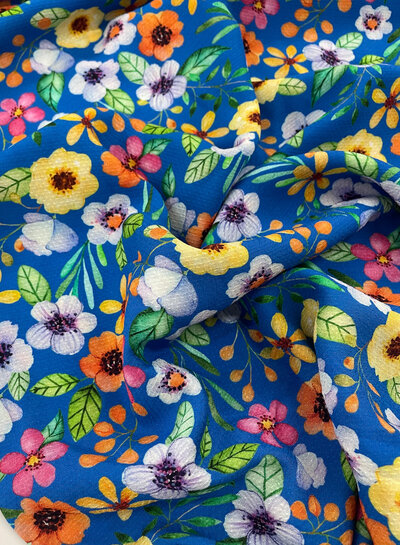 Swafing Nizza cobalt flowers - viscose voile