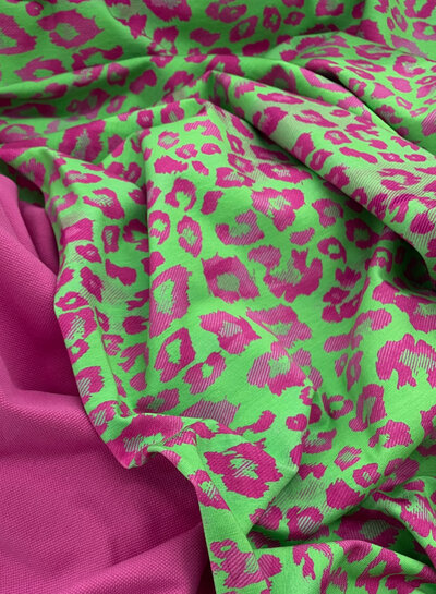 Swafing fuchsia green spots - jersey