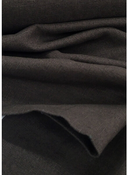 Madeline 100% washed linen dark brown