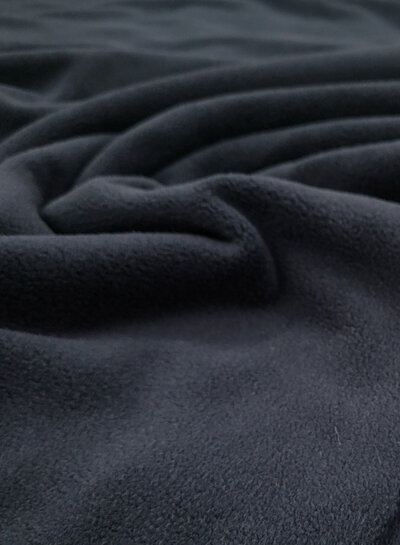 M. navy - comfort stretch fleece - good stretch, comparable to jogging