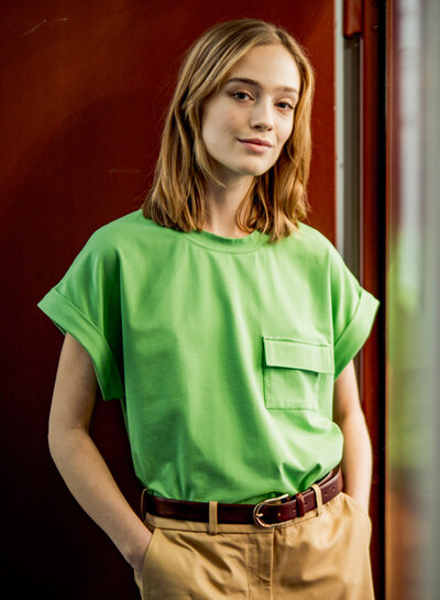 Fibremood Gwen, Erica green - organic plain jersey