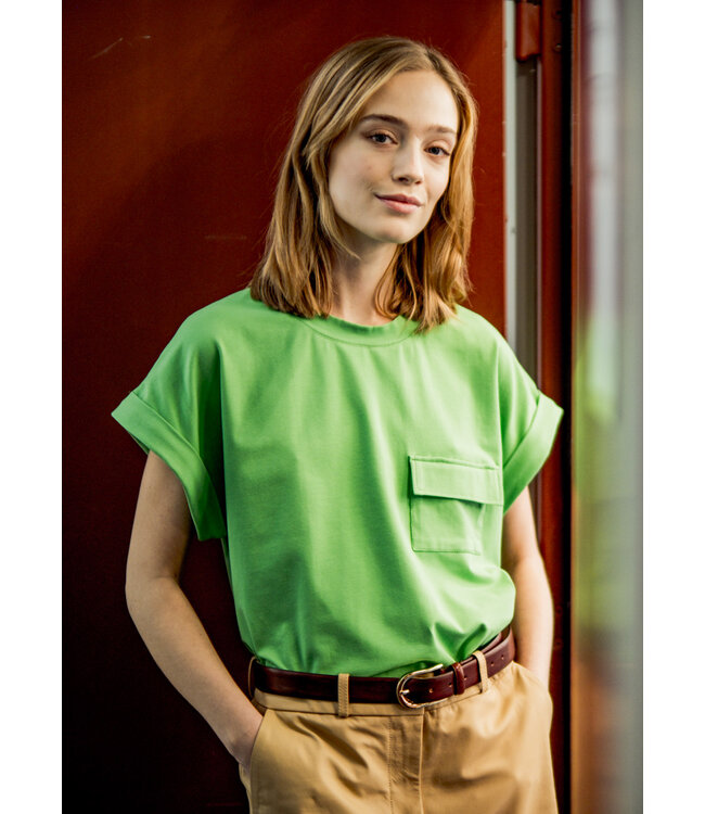 Fibremood Gwen, Erica groen - biologische effen tricot