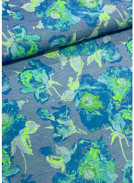 beautiful jacquard - exclusive fabric blue and green