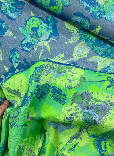 beautiful jacquard - exclusive fabric blue and green