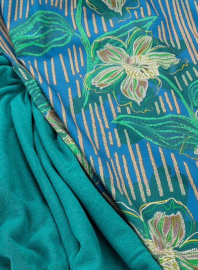 Swafing emerald green - summer version of our soft, shape-retaining knitted fabric