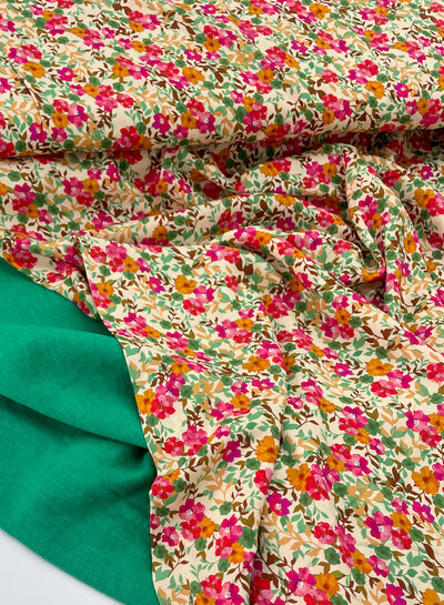 Madeline 100% washed linnen helder groen