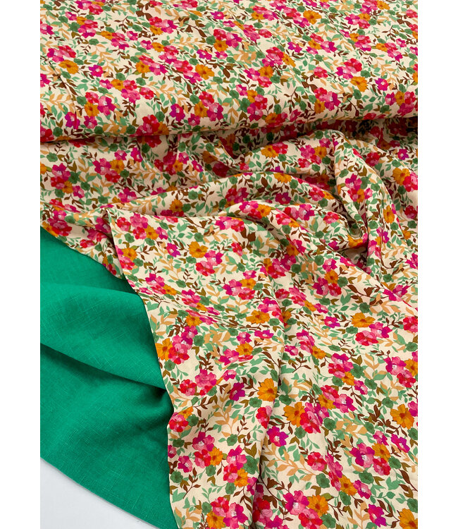 Madeline 100% washed linnen helder groen