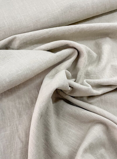M. 100% washed plain linen natural - beige