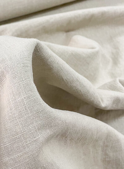 M. 100% washed effen linnen naturel - beige