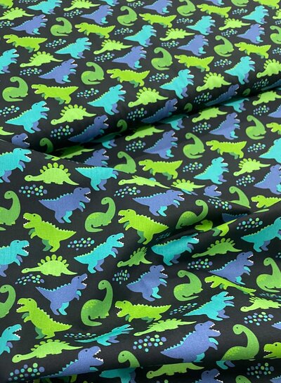 Swafing green and blue dino cotton