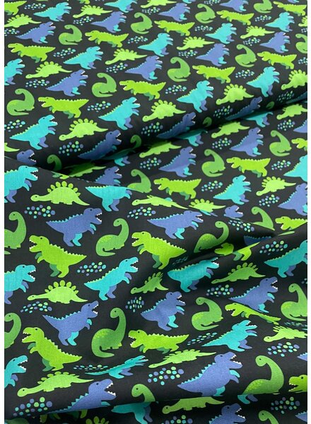 Swafing green and blue dino cotton